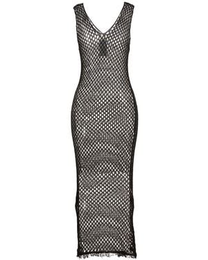 Isabel Benenato Maxi Dress Linen - Grey