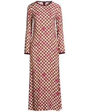 forte_forte Maxi Dress Viscose, Polyester, Elastane - Red