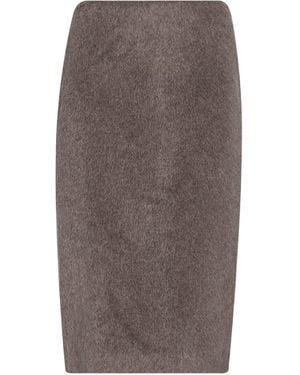 Kiltie Midi Skirt Alpaca Wool, Polyamide, Virgin Wool - Brown