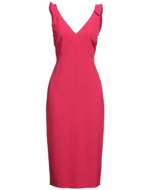 Soallure Fuchsia Midi Dress Polyester, Elastane - Red