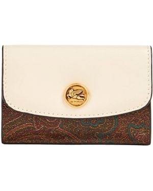 Etro Wallet Cotton, Polyacrylic, Polyurethane Coated, Calfskin - Natural