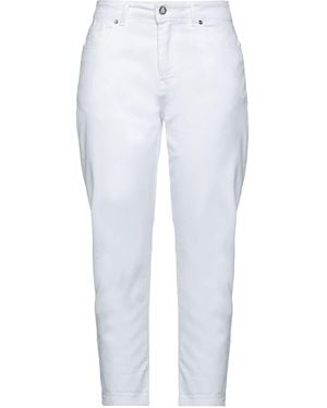 White Wise Pants Cotton, Elastic Fibers - White