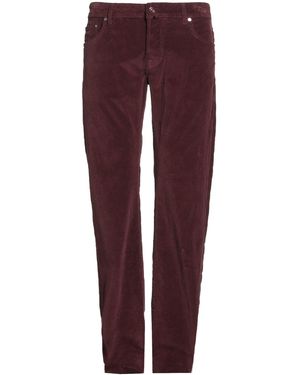Jacob Cohen Burgundy Trousers Cotton, Elastane - Purple