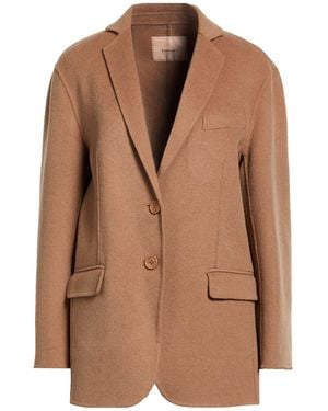 Twinset Camel Jacket Polyester, Wool - Brown