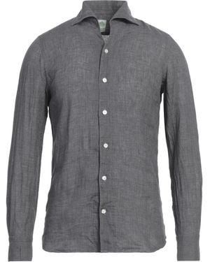 Finamore 1925 Lead Shirt Linen - Grey