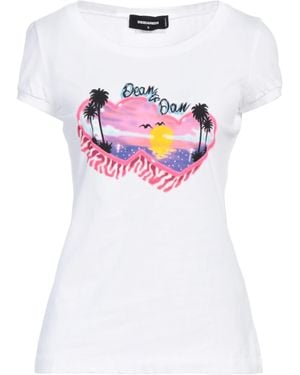 DSquared² T-Shirt Cotton, Elastane - White