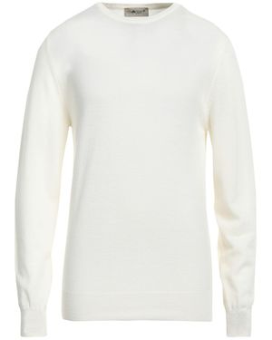 Irish Crone Cream Jumper Merino Wool - White