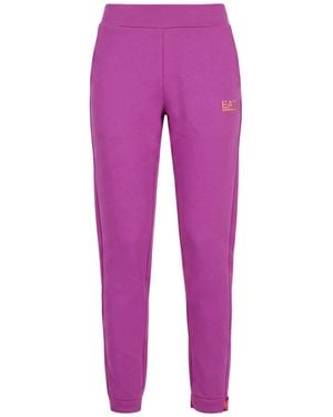 EA7 Mauve Pants Cotton, Polyester - Purple