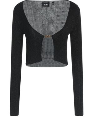 Gcds Cardigan Viscose, Polyester, Metallic Fibre - Black