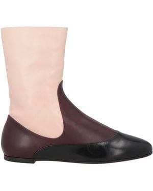 Rochas Plum Ankle Boots Leather - Brown
