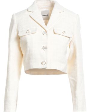 Sandro Ivory Blazer Cotton, Viscose, Acrylic, Polyamide, Polyester - White