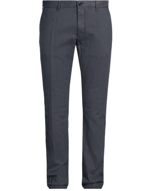 Incotex Charcoal Trousers Cotton, Linen, Elastane - Blue