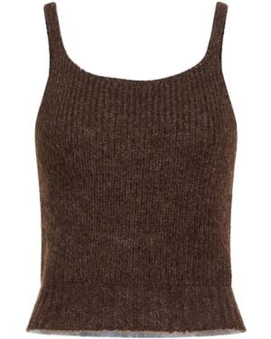 Peserico Dark Top Alpaca Wool, Wool, Polyamide - Brown