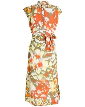 Caliban Military Midi Dress Viscose, Silk - White