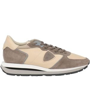 Philippe Model Taupe Sneakers Leather, Textile Fibers - Natural