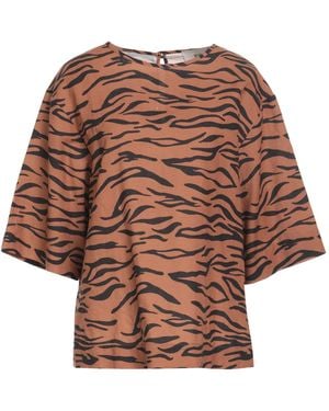 SOLOTRE Top Linen, Cotton - Brown