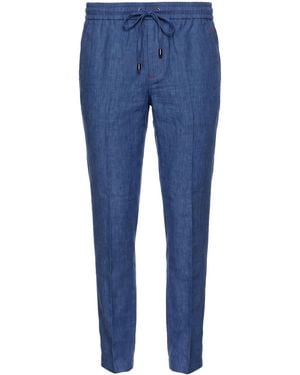 Isaia Pants Linen - Blue