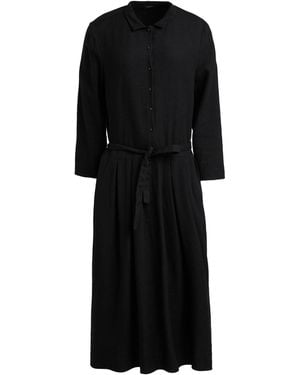 Apuntob Maxi Dress Virgin Wool, Linen, Cashmere - Black