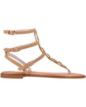 Caryatis Camel Thong Sandal Soft Leather - Brown