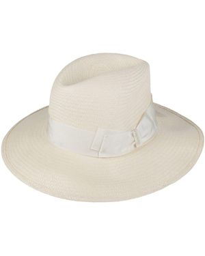 Borsalino Ivory Hat Straw - White