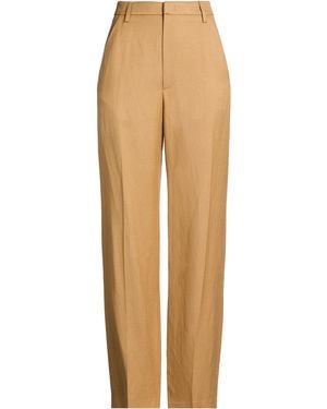 Dondup Camel Trousers Viscose, Linen - Natural