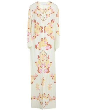 Raquel Diniz Maxi Dress Linen, Silk - White
