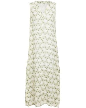 Caliban Midi Dress Linen - White
