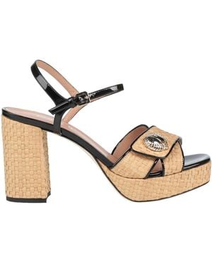 Pollini Sandals Textile Fibers - Natural