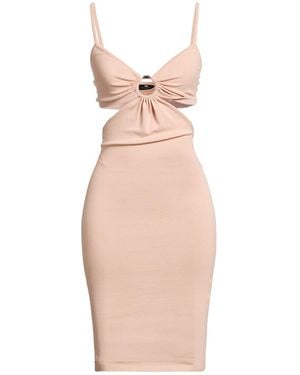 Elisabetta Franchi Blush Midi Dress Viscose, Polyester, Polyamide, Elastane - Natural