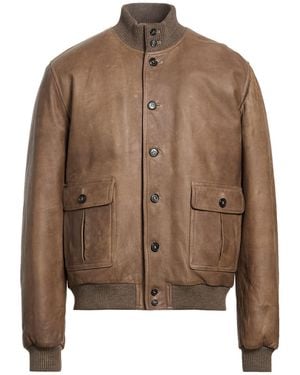 BORGO PELLAI Taupe Puffer Leather - Brown