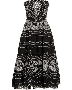 Charo Ruiz Midi Dress Cotton, Polyester, Linen - Black