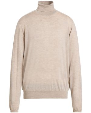 Bruno Manetti Sand Turtleneck Cashmere, Silk - White