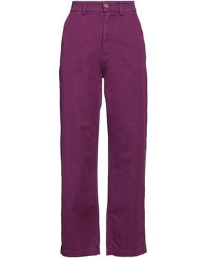 Momoní High-Waisted Cotton Straight Trousers - Purple