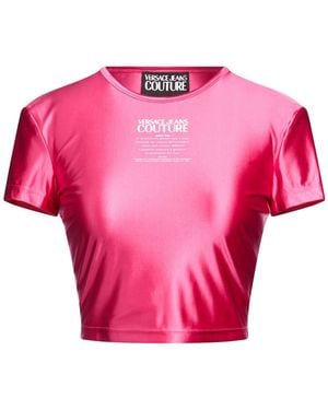 Versace Jeans Couture Fuchsia T-Shirt Polyamide, Elastane - Pink