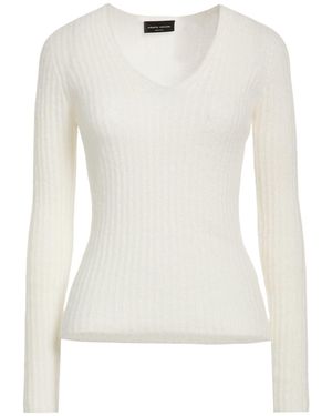 Roberto Collina Sweater Cashmere, Silk, Polyester - White