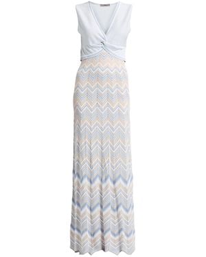 D.exterior Sky Maxi Dress Viscose, Polyamide, Polyester, Metallic Polyester - White