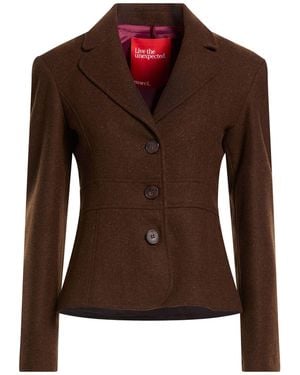 .., merci italia Dark Blazer Wool, Recycled Polyester - Brown