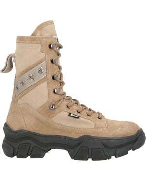 MSGM Ankle Boots Leather, Textile Fibers - Brown