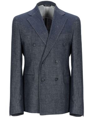 Brian Dales Blazer Cotton, Flax, Elastane - Blue