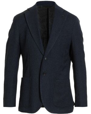 Paoloni Blazer Virgin Wool, Polyester, Cotton, Polyamide - Blue