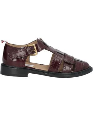 Thom Browne Burgundy Sandals Leather - Brown