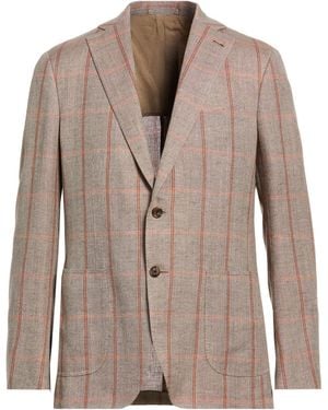 Lardini Blazer Wool, Linen - Brown