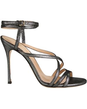 Sergio Rossi Charcoal Sandals Leather - Black