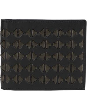 Serapian Billfold 8Cc Mosaico Eclipse/Moss -- Wallet Lambskin, Calfskin - Black