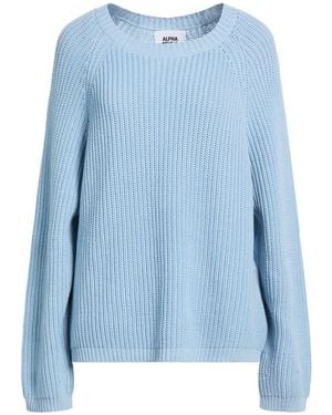 Alpha Studio Light Sweater Cotton, Polyamide - Blue