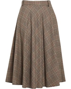 Dixie Midi Skirt Cotton, Polyester, Acrylic, Wool - Brown