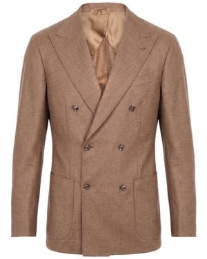 Barba Napoli Light Blazer Virgin Wool, Cashmere - Brown