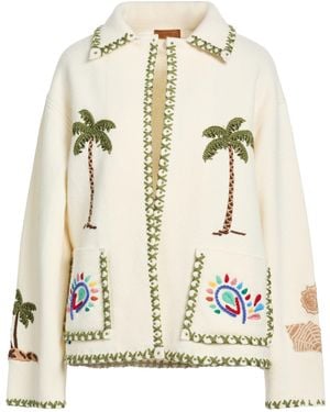 Alanui Ivory Cardigan Virgin Wool - Metallic