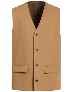 Lardini Camel Tailored Vest Wool - Brown