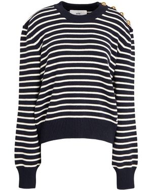 Ami Paris Sweater Cotton, Merino Wool - Blue